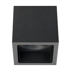 LED downlight with in-depth module, IP20, 230V, square, 10x10x10cm, 15W 3000K 1125lm 38, structured black