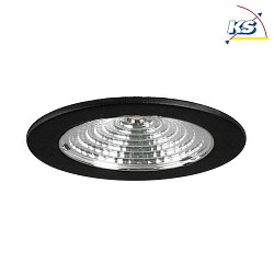 Recessed LED downlight for furniture + wood, IP20,  6.8cm, Plug&Play 350mA, 3W 3000K 300lm 150, black