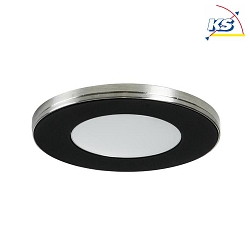Recessed LED downlight 12V DC, IP20, with magnetic cover, 2.6W 3000K 180lm 120, black