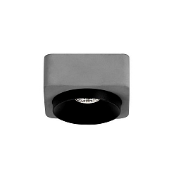 Downlight KONKRET versione integrata, con spina IP20, Nero, grigio calcestruzzo dimmerabile