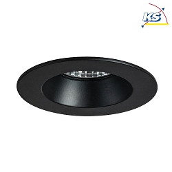 Recessed outdoor LED downlight, IP54, cover round,  8.2cm, Plug&Play 350mA, 6W 2700K 540lm 38, black