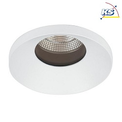 Recessed outdoor LED downlight with funnel cover, IP54,  8.3cm, 500mA, 9.2W 3000K 820lm 38, structured white