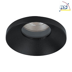 Recessed outdoor LED downlight with funnel cover, IP54,  8.3cm, 500mA, 9.2W 3000K 820lm 38, structured black