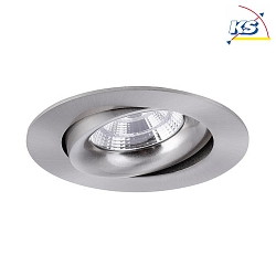 Recessed LED spot INDIWO83, IP20, round,  9.5cm, Plug&Play 350mA, 5.5W 3000K 550lm 36, swivelling 25, matt nickel