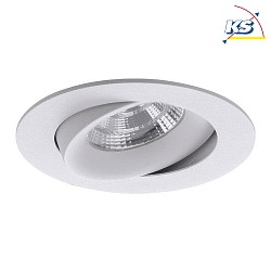 Recessed LED spot INDIWO83, IP20, round,  9.5cm, Plug&Play 350mA, 5.5W 3000K 550lm 36, swivelling 25, structured white