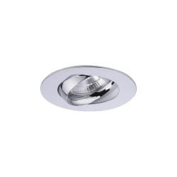 Recessed LED spot INDIWO83, IP44, round,  9.5cm, Plug&Play 350mA, 5.5W 3000K 550lm 36, swivelling 30, chrome