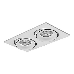 Recessed LED spot CIRCLE, 2-fold, with light gap, IP20, square, 500mA, 2x9.3W 3000K 2x700lm 32, adjustable, white