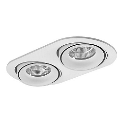 Recessed LED spot CIRCLE, 2-fold, with light gap, IP20, round, 500mA, 2x9.3W 3000K 2x700lm 32, adjustable, white