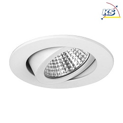 Recessed outdoor LED spot dim2warm, IP65,  8.2cm, Plug&Play 350mA, 6W 1800-3000K 460lm 38, swivelling 30, white