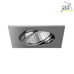 Recessed outdoor LED spot dim2warm, IP65, 8.2 x 8.2cm, Plug&Play 350mA, 6W 1800-3000K 460lm 38, swivelling 30, chrome