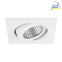 Recessed outdoor LED spot dim2warm, IP65, 8.2 x 8.2cm, Plug&Play 350mA, 6W 1800-3000K 460lm 38, swivelling 30, white