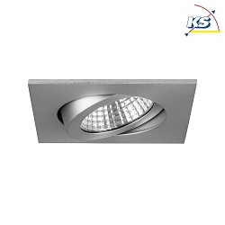 Recessed outdoor LED spot dim2warm, IP65, 8.2 x 8.2cm, Plug&Play 350mA, 6W 1800-3000K 460lm 38, swivelling 30, matt alu