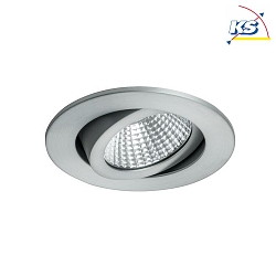 Recessed LED spot dim2warm, 350mA, 6W 3000-1800K 460lm 38, matt alu
