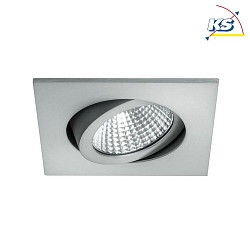Recessed LED spot dim2warm, 350mA, 6W 3000-1800K 460lm 38, matt alu