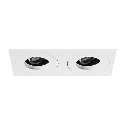 Downlight ARUN 2 voies, angulaire IP20, blanche gradable