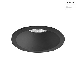 LED Einbau-Downlight ODEMAR, IP20, rund,  8cm, 230V, 6W 3000K 38, rckversetzt, dimmbar, strukturschwarz