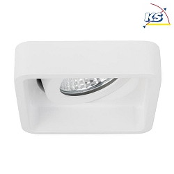 Recessed LED spot, QUBIC, square, 350mA, 6W 3000K 640lm 38, swivelling 25, structured white