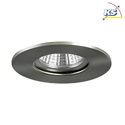 Recessed outdoor LED downlight, IP65, round, 350mA, 6W 3000K 640lm 38, matt nickel