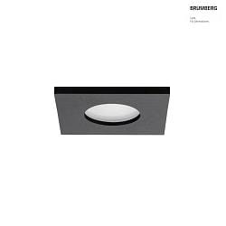 Einbaudownlight PROTECT-S, IP44, satiniert, quadratisch, schwarz