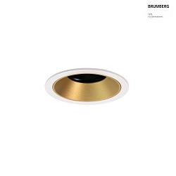 Einbaudownlight BINATO, IP20, rund, ohne LED Modul, dreh- und schwenkbar, wei, gold matt