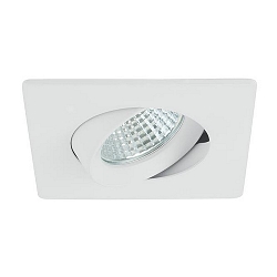 Downlight pivotant, carr GX5,3 IP20, blanche gradable