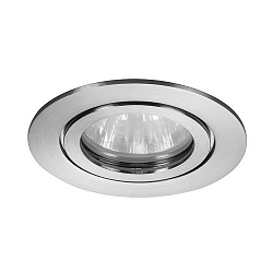 Recessed HV downlight, IP54, round, GU10 max. 35W, stainless steel