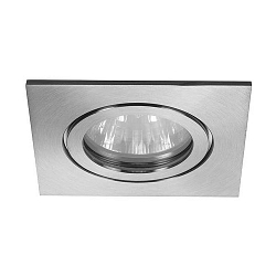 Recessed HV downlight, IP54, square, GU10 max. 35W, stainless steel