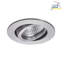 Lumire encastre TIRREL-R rond, pivotant, avec espaceur GU10 IP20, aluminium mat gradable 50W