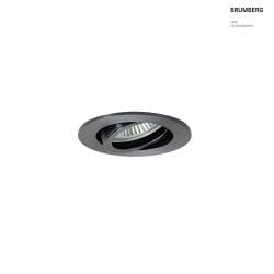 Lumire encastre TIRREL-R rond, pivotant, avec espaceur GU10 IP20, couvert de poudre, noir 50W