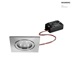 LED-Einbauleuchte 230V 6W, 3000K, V4A, IP54, transparent