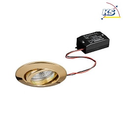 Downlight rotondo, girevole IP20, Oro 