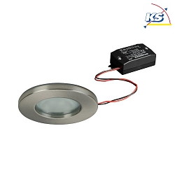 Outdoor LED Einbau-Downlight, IP65, 230V AC, 6W 3000K 510lm 38, starr, Nickel matt