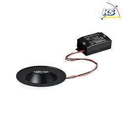 Downlight rond, rigide IP54, noir  