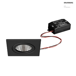 LED Einbaudownlight ITANSA S BB16, IP54, 230V AC, 50 Hz, 6W, 38, 3000K, 680lm, quadratisch, starr, schwarz