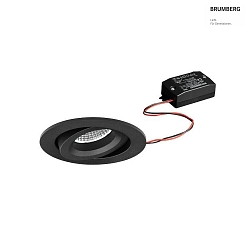 LED-Einbaustrahler BB34, IP20,  8.2cm, 230V AC, 7W 3000K 68lm, schaltbar, schwenkbar 20, schwarz