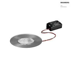 Outdoor LED Einbau-Downlight BB20, IP65,  8.5cm, 230V, 7W 3000K 620lm 36, schaltbar, starr, nickel