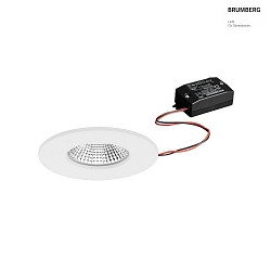 Downlight BB20 rotondo, rigido, versione integrata, commutabile IP65, verniciato a polvere, bianco opaco 