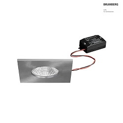 downlight BB21 square, rigid, built-in version, switchable IP65, nickel matt 