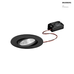 Luce da incasso BB23 rotondo, girevole, commutabile IP65, verniciato a polvere, nero  7W 620lm 3000K 36 36 CRI >80