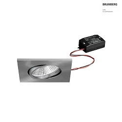 Outdoor LED Einbaustrahler BB25, IP65, 8.5 x 8.5cm, 230V AC, 7W 3000K 620lm 36, schaltbar, schwenkbar, nickel