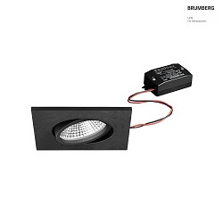 Outdoor LED Einbaustrahler BB25, IP65, 8.5 x 8.5cm, 230V AC, 7W 3000K 620lm 36, schaltbar, schwenkbar, schwarz