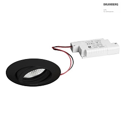 recessed luminaire BREENA R round, swivelling LED IP20, black dimmable 6W 680lm 3000K 20-40 20-40 CRI 80-89