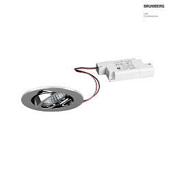 LED Einbaustrahler TIRREL-R, IP20, rund, 230V AC, 6W 3000K 680lm 38, schwenkbar, dimmbar, chrom