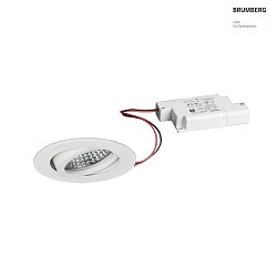 LED Einbaustrahler TIRREL-R, IP20, rund, 230V AC, 6W 3000K 680lm 38, schwenkbar, dimmbar, wei