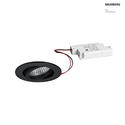 recessed luminaire TIRREL-R round, swivelling IP20, black dimmable 6W 680lm 3000K 38 38 CRI >80