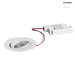 LED Einbaustrahler TIRREL-R, IP20, rund, 230V AC, 6W 3000K 680lm 38, schwenkbar, dimmbar, strukturwei