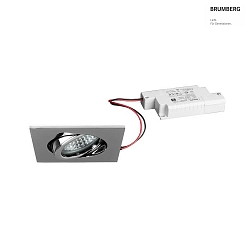 LED Einbaustrahler TIRREL-S, IP20, eckig, 230V AC, 6W 3000K 680lm 38, schwenkbar, dimmbar, chrom