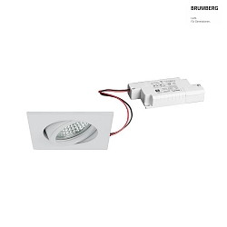 LED Einbaustrahler TIRREL-S, IP20, eckig, 230V AC, 6W 3000K 680lm 38, schwenkbar, dimmbar, wei