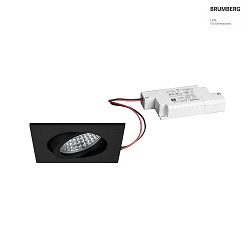 LED Einbaustrahler TIRREL-S, IP20, eckig, 230V AC, 6W 3000K 680lm 38, schwenkbar, dimmbar, schwarz