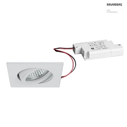 LED Einbaustrahler TIRREL-S, IP20, eckig, 230V AC, 6W 3000K 680lm 38, schwenkbar, dimmbar, strukturwei